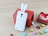 Samsung i9190 Galaxy S4 mini Tavanl Beyaz Silikon Klf - Resim: 1