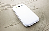 Samsung Galaxy S3 / S3 Neo Ultra nce Beyaz ereveli Sert Rubber Klf - Resim: 1