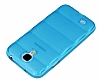 Samsung i9500 Galaxy S4 Bubble effaf Mavi Silikon Klf - Resim: 2
