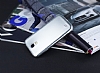 Samsung i9500 Galaxy S4 Metalik Silver Silikon Klf - Resim: 1