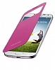 Samsung i9500 Galaxy S4 Orjinal Pencereli Pembe Flip Cover - Resim: 2