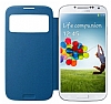 Samsung i9500 Galaxy S4 Orjinal Pencereli Koyu Mavi Flip Cover - Resim: 2