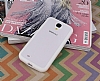 Samsung i9500 Galaxy S4 Silikon Kenarl effaf Beyaz Rubber Klf - Resim: 3