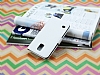 Samsung i9600 Galaxy S5 Czdanl Yan Kapakl Beyaz Deri Klf - Resim: 3