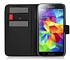 Samsung i9600 Galaxy S5 Czdanl Yan Kapakl Siyah Deri Klf - Resim: 1