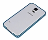 Eiroo Samsung i9600 Galaxy S5 Gold izgili Bumper ereve Mavi Klf - Resim: 1