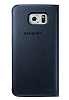 Samsung 9800 Galaxy S6 Orjinal Flip Wallet Siyah Deri Klf - Resim: 1