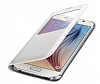 Samsung i9800 Galaxy S6 Orjinal Uyku Modlu Pencereli Beyaz Deri Klf - Resim: 7