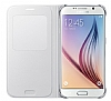 Samsung i9800 Galaxy S6 Orjinal Uyku Modlu Pencereli Beyaz Deri Klf - Resim: 6