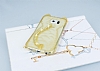 Samsung i9800 Galaxy S6 Tal Standl Gold Kedi Silikon Klf - Resim: 3