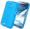 Samsung N7100 Galaxy Note 2 Ultra Koruma effaf Mavi Silikon Klf - Resim: 3