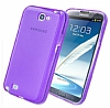 Samsung N7100 Galaxy Note 2 Ultra Koruma effaf Mor Silikon Klf - Resim: 3