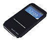 Samsung N7100 Galaxy Note 2 Pencereli Manyetik Kapakl Siyah Deri Klf - Resim: 1