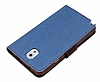 Samsung N9000 Galaxy Note 3 Kot Standl Czdanl Ak Mavi Deri Klf - Resim: 3
