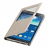 Samsung N9000 Galaxy Note 3 Orjinal Pencereli Gold Flip Cover - Resim: 4
