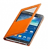 Samsung N9000 Galaxy Note 3 Orjinal Pencereli Turuncu Flip Cover - Resim: 2