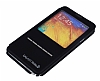 Samsung N9000 Galaxy Note 3 Pencereli Manyetik Kapakl Siyah Deri Klf - Resim: 3
