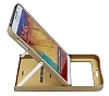 Samsung N9000 Galaxy Note 3 Standl Manyetik Full Koruma Gold Klf - Resim: 6