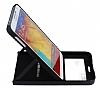 Samsung N9000 Galaxy Note 3 Standl Manyetik Kapakl Full Koruma Siyah Klf - Resim: 2