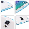 Samsung N9100 Galaxy Note 4 Mavi Silikon Kenarl effaf Rubber Klf - Resim: 5