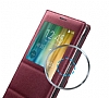 Samsung N9100 Galaxy Note 4 Orjinal Pencereli View Cover Bordo Klf - Resim: 5