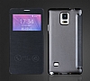 Eiroo Samsung N9100 Galaxy Note 4 Pencereli nce Kapakl Siyah Klf - Resim: 3