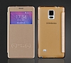 Eiroo Samsung N9100 Galaxy Note 4 Pencereli nce Kapakl Gold Klf - Resim: 8