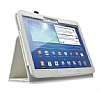 Samsung P5220 Galaxy Tab 3 10.1 Standl Beyaz Deri Klf - Resim: 1