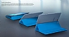 Samsung T550 Galaxy Tab A 9.7 Orjinal Standl Book Cover Mavi Klf - Resim: 5