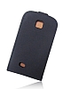 Samsung S5570 Galaxy Mini Siyah Kapakl Siyah Deri Klf - Resim: 1