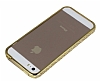 Shengo iPhone SE / 5 / 5S Tal Metal Bumper ereve Gold Klf - Resim: 3