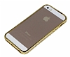 Shengo iPhone SE / 5 / 5S Tal Metal Bumper ereve Gold Klf - Resim: 2