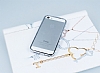 Shengo iPhone SE / 5 / 5S Mavi Tal Metal Bumper ereve Silver Klf - Resim: 3