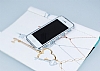 Shengo iPhone SE / 5 / 5S Mavi Tal Metal Bumper ereve Silver Klf - Resim: 1