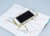 Shengo iPhone SE / 5 / 5S Mavi Tal Metal Bumper ereve Gold Klf - Resim: 1