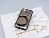 Shengo iPhone SE / 5 / 5S Tekta Tal Metal Dark Silver Klf - Resim: 1