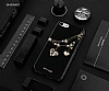 Shengo iPhone 6 Plus / 6S Plus Silikon Kenarl Tal Kalp Siyah Rubber Klf - Resim: 1