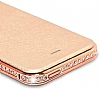 Shengo iPhone 6 / 6S Tal Metal Kenarl nce Yan Kapakl Rose Gold Deri Klf - Resim: 4