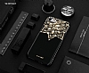 Shengo iPhone 7 Plus / 8 Plus Silikon Kenarl Tal iek Siyah Rubber Klf - Resim: 2