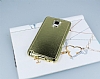 Shengo Samsung N9100 Galaxy Note 4 Tal Metal Kenarl Gold Deri Klf - Resim: 2