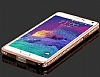 Shengo Samsung N9100 Galaxy Note 4 Tekta Tal Metal Rose Gold Klf - Resim: 4