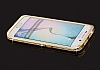 Shengo Samsung Galaxy S6 Edge Tekta Tal Metal Gold Klf - Resim: 1