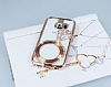 Shengo Samsung Galaxy S6 Edge Tekta Tal Metal Rose Gold Klf - Resim: 4