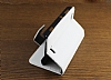 Sony Xperia L Standl Czdanl Beyaz Deri Klf - Resim: 2