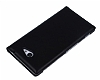Sony Xperia M2 ift Pencereli nce Kapakl Siyah Deri Klf - Resim: 3