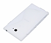 Sony Xperia M2 Desenli effaf Beyaz Silikon Klf - Resim: 1