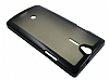 Sony Xperia S Silikon Kenarl effaf Siyah Sert Mat Rubber Klf - Resim: 2
