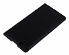 Sony Xperia T2 Ultra nce Yan Kapakl Siyah Deri Klf - Resim: 1