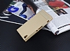 Sony Xperia XA1 Gizli Mknatsl Gold Deri Klf - Resim: 1
