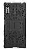 Sony Xperia XZ Sper Koruma Standl Siyah Klf - Resim: 1